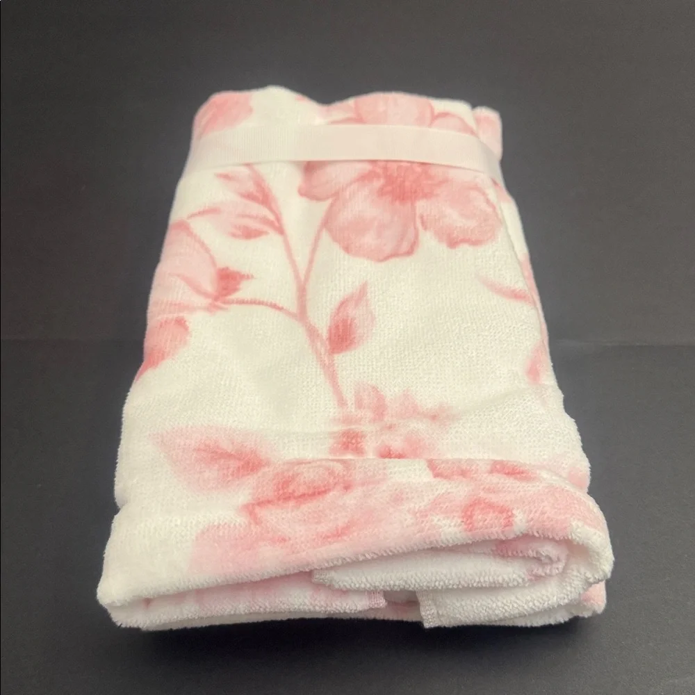 6pc CARO HOME 100% Cotton Pink Floral Bath Towel Set - Pink/White